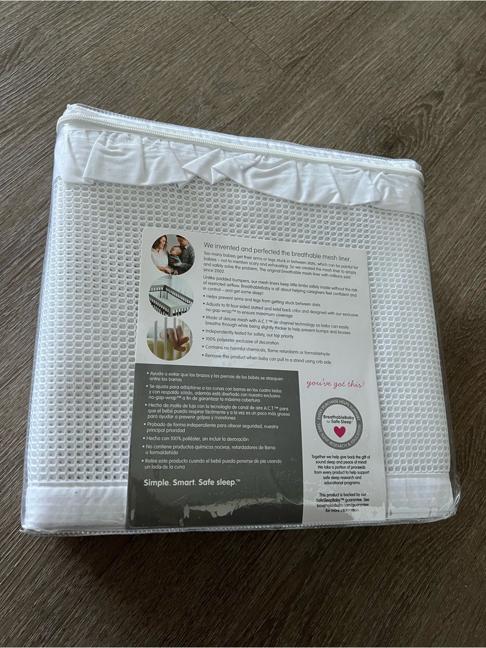 Breathable Mesh Crib Liner - Ruffle Collection - Picture 2 of 3
